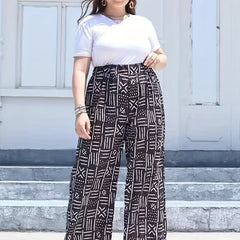  High Rise Wide Leg Trousers With Pockets