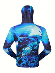 Men's UPF 50 Sun Protection Hooded Jacket Quick Dry Rash Guard