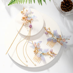 Vintage Flower Hair Comb Faux Pearl Hair Pin