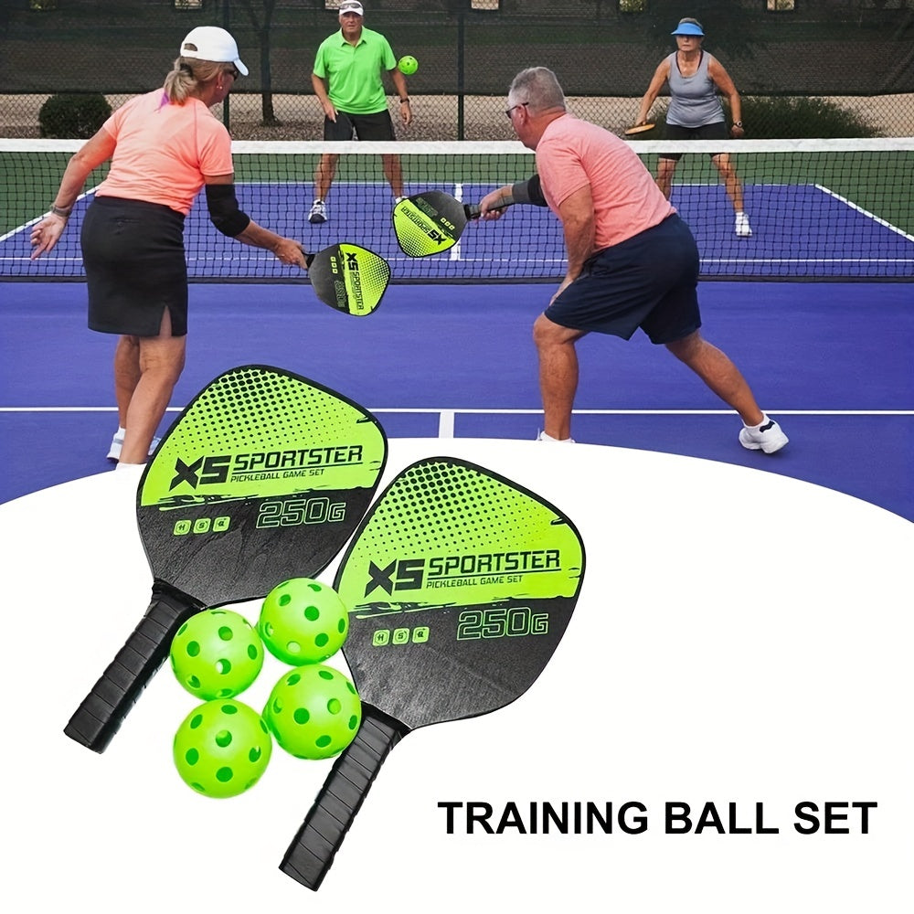 Pickleball Racket Set with 2 Rackets and 4 Balls