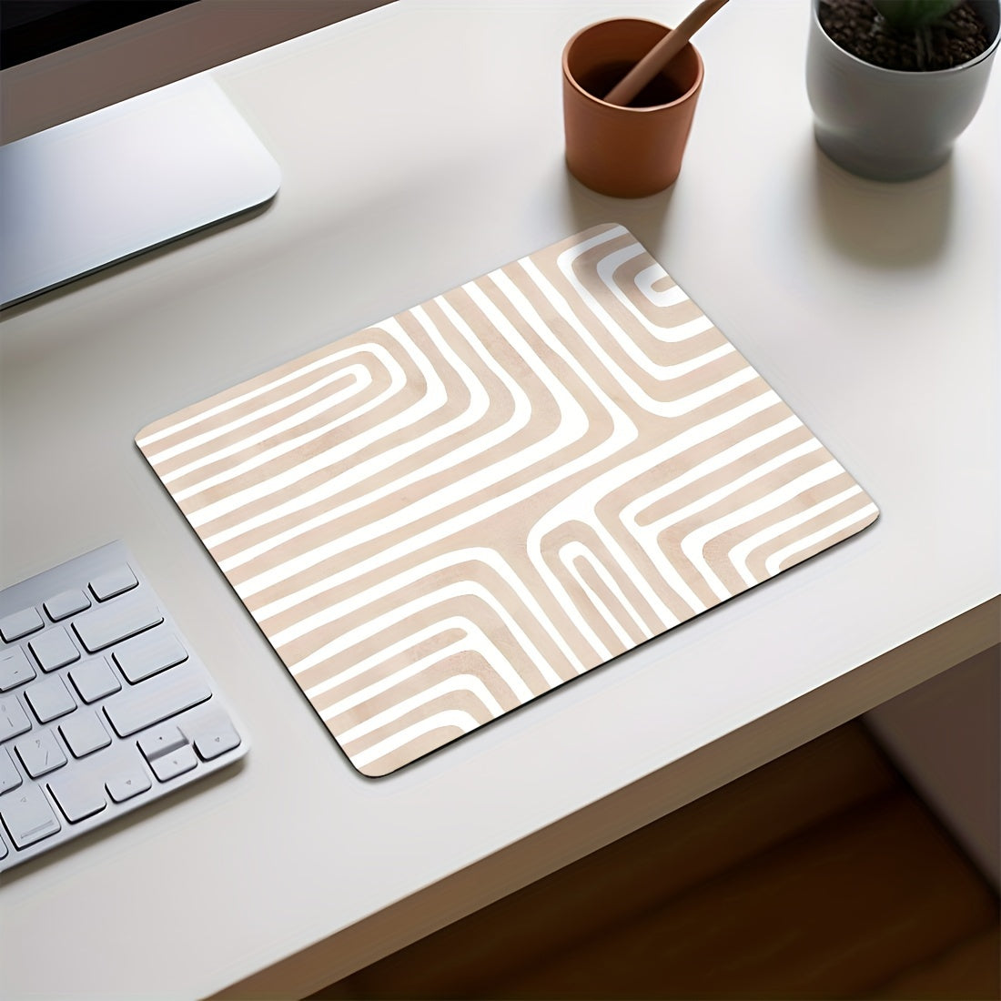Line Pattern Small Desktop Mouse Pad Office Home Computer Accessories