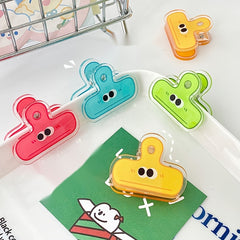 4pcs Eye Pattern Binder Clips 4 Colors PP Material Acrylic File Binder Clip