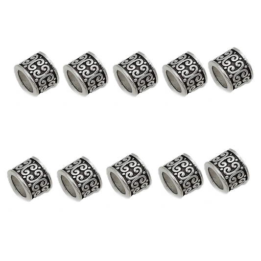 10PC Vintage Round Dreadlock Separator Beads DIY Jewelry Accessories