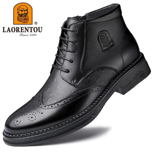 Men's Brogue Wingtip Derby Boots Lace-up Casual Walking Dress Shoes
