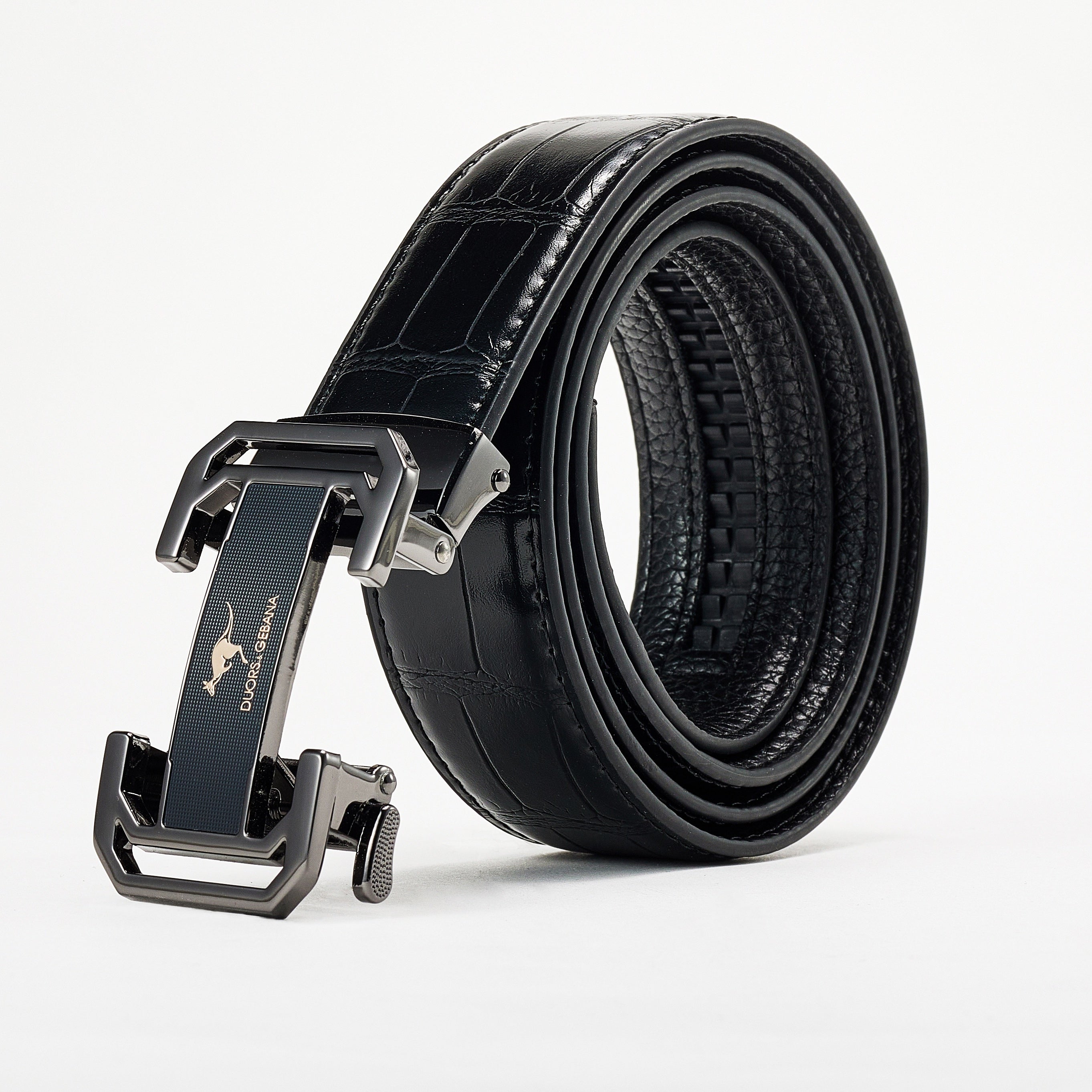 AODIDAISHU Men's Crocodile Pattern Leather Belt
