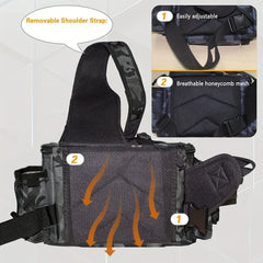 Fishing Backpack Tackle Sling Bag with Rod Holder