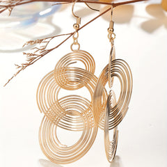 Round Shape Dangle Earrings Stainless Steel Jewelry