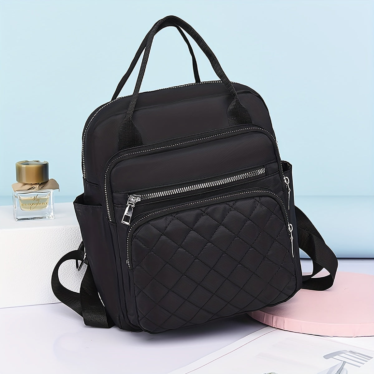 Quilted Tote Backpack for Women