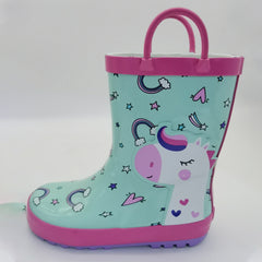 Girls' Cartoon Slip On Rain Boots Waterproof Non Slip Travel All Seasons