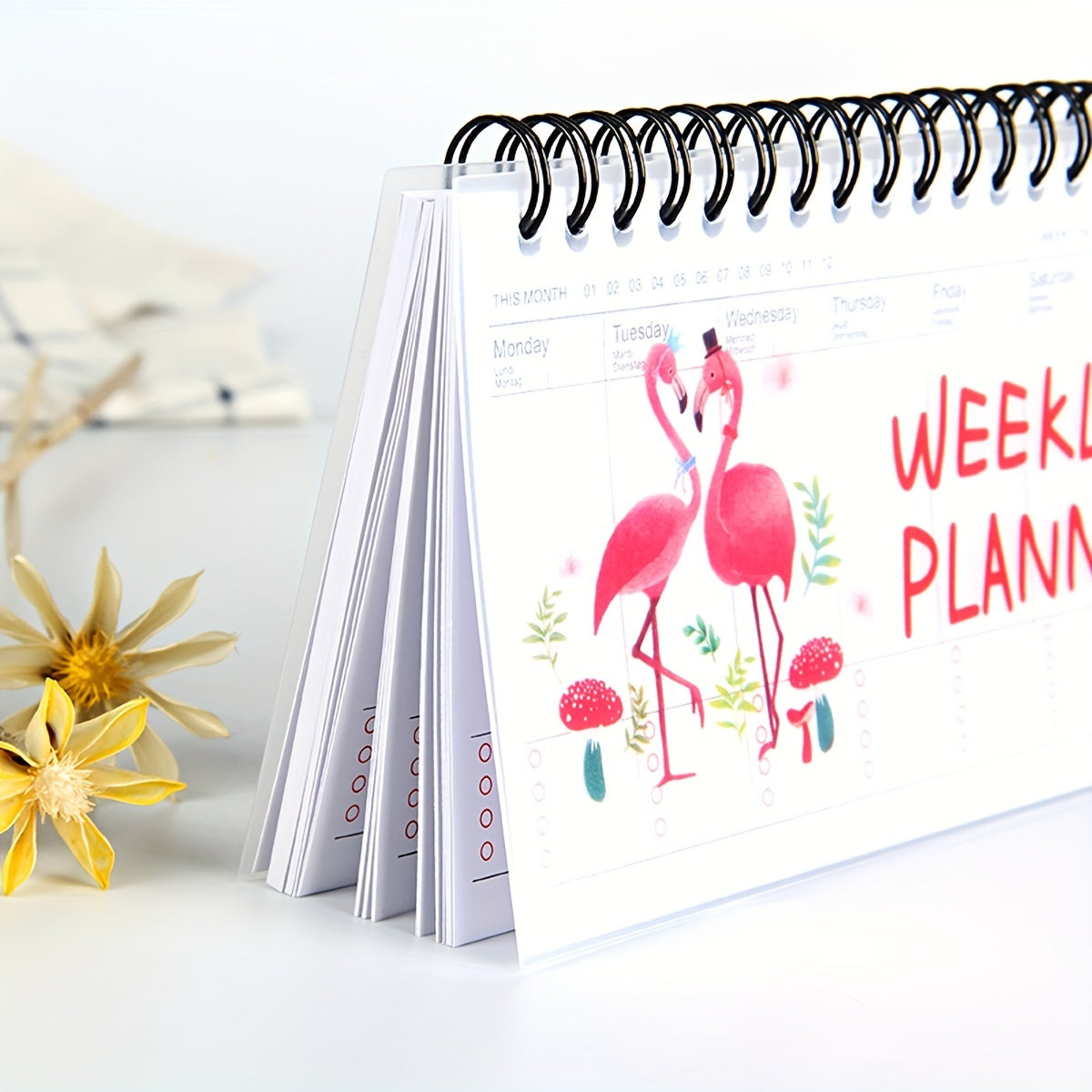 One Week Planner Schedule Book Student Portable Coil Flip Notepad