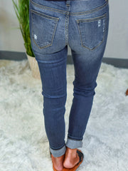  Ripped Floral Button Up Skinny Jeans