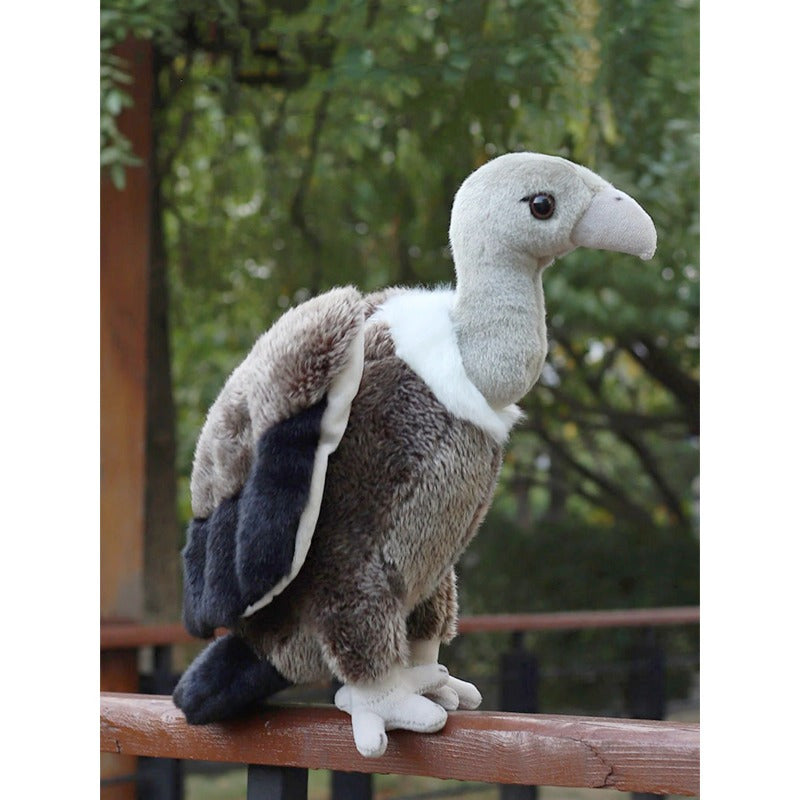 Realistic Vulture Plush Toy Durable Soft Grey Stuffed Animal