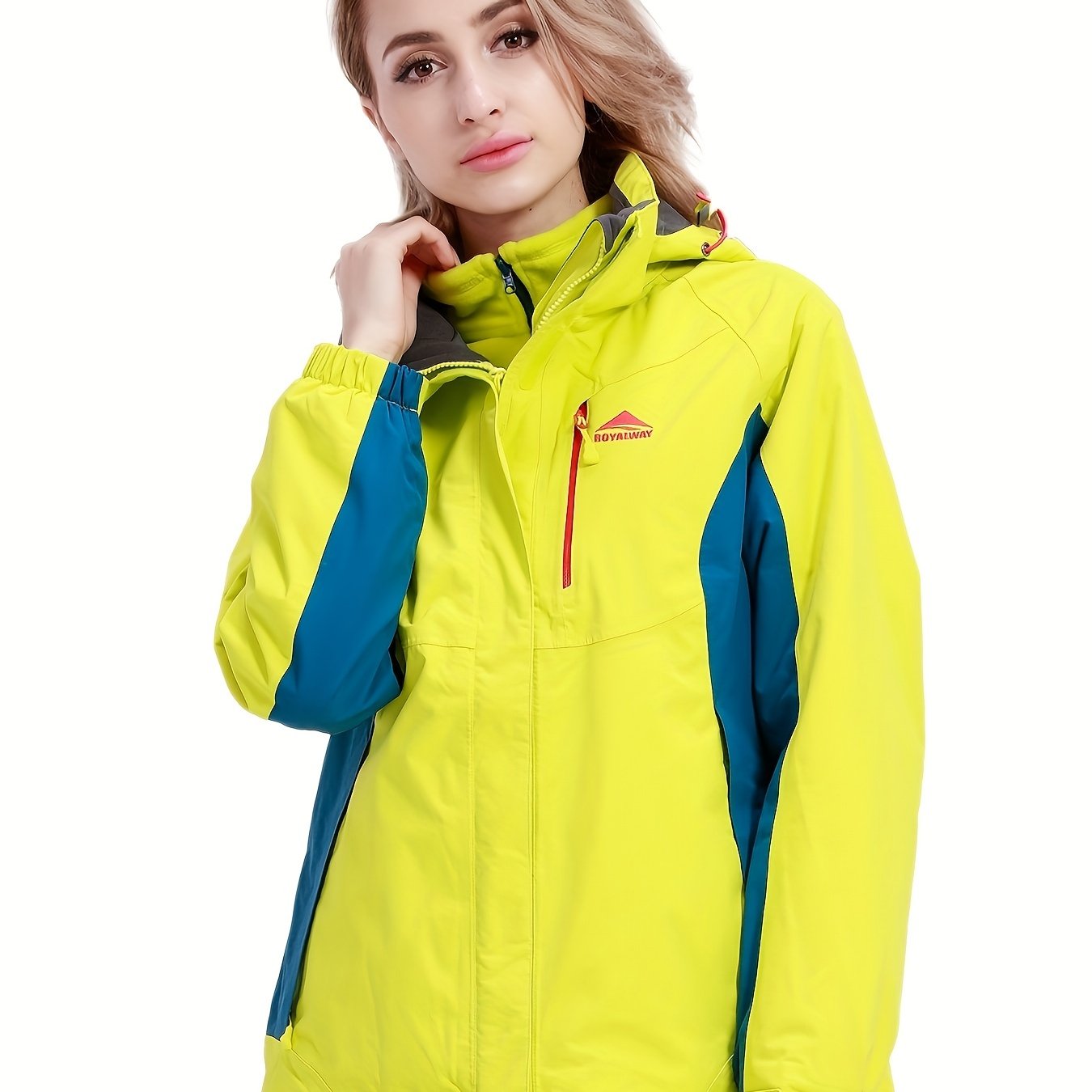 Women's Waterproof Ski Jacket Hooded Hardshell Winter Coat