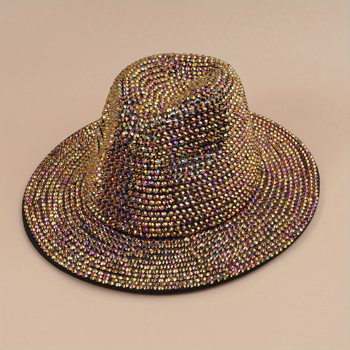 Rhinestone Jazz Hat British Retro All match Woolen Hat