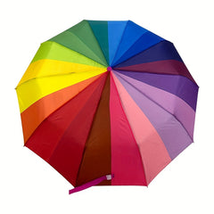 Rainbow Auto Folding Umbrella Windproof Sunshade UV Protection