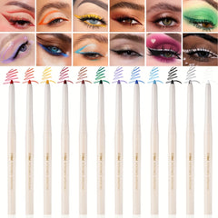 12 Colors Waterproof Gel Eyeliner Set Multicolor Rainbow Shades