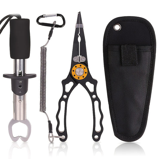 Aluminum Multifunct. Fishing Pliers Slip Resistant Grip