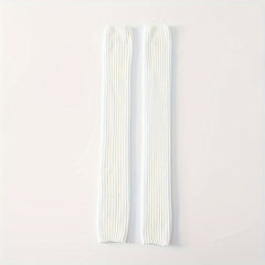 Solid Ribbed Leg Warmers Over Knee Socks Women's Stockings