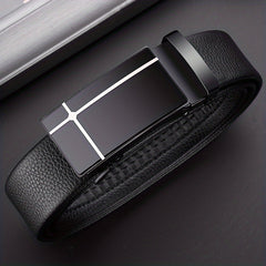 Men's PU Leather Business Belt Automatic Buckle Belts