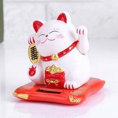 Solar Powered Cat Ornaments for Home and Car Decor