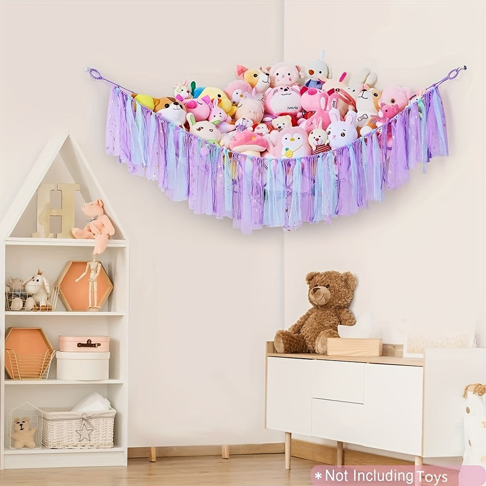 Colorful Stuffed Toys Storage Net - Keep Kids' Rooms Tidy