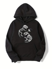 Letter Skeleton Dinosaur Print Boys Hoodie Sweatshirt
