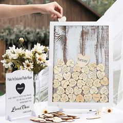 50pcs 2in Unfinished Wood Chips Heart Shape DIY Crafts Decoration
