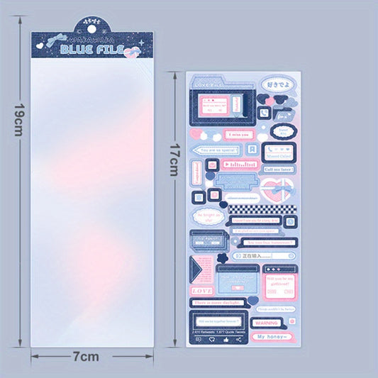 Y2K Cowboy Frame Sweet Style Stickers Star Love Border Movie Camera Dialogue