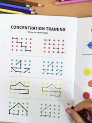Kids Concentration Training Interactive Activity Workbook with Matching Game