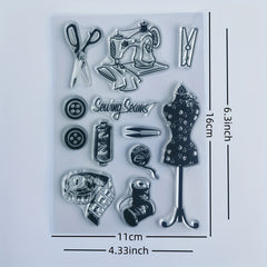 Vintage Tailor's Transparent Stamp for Students DIY Scrapbook Craft