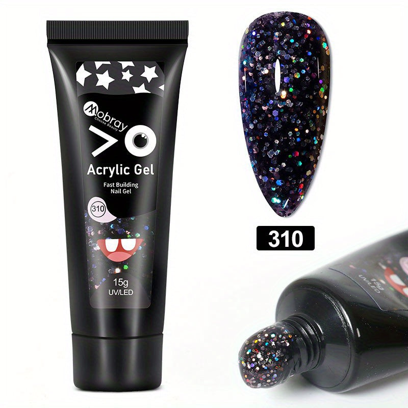 Quick Nail Extension Gel 15g Crystal Sequin - Home Salon Nail Art DIY