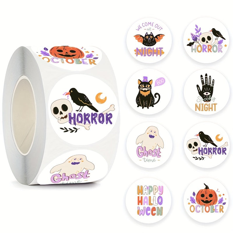 500pcs Halloween Funny Cartoon Stickers Self-adhesive Holiday Decoration