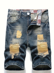 Men's Distressed Denim Shorts for Summer