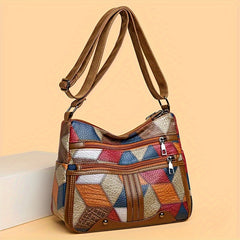 Geometric Pattern Crossbody Bag Lightweight Adjustable Strap