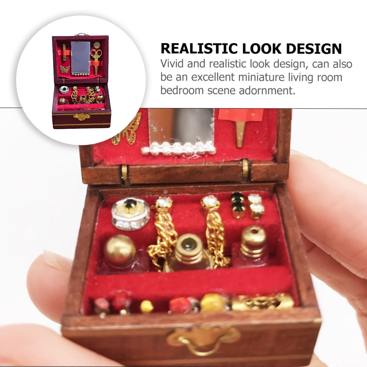 Mini Jewelry Box Set for Dollhouse Accessories