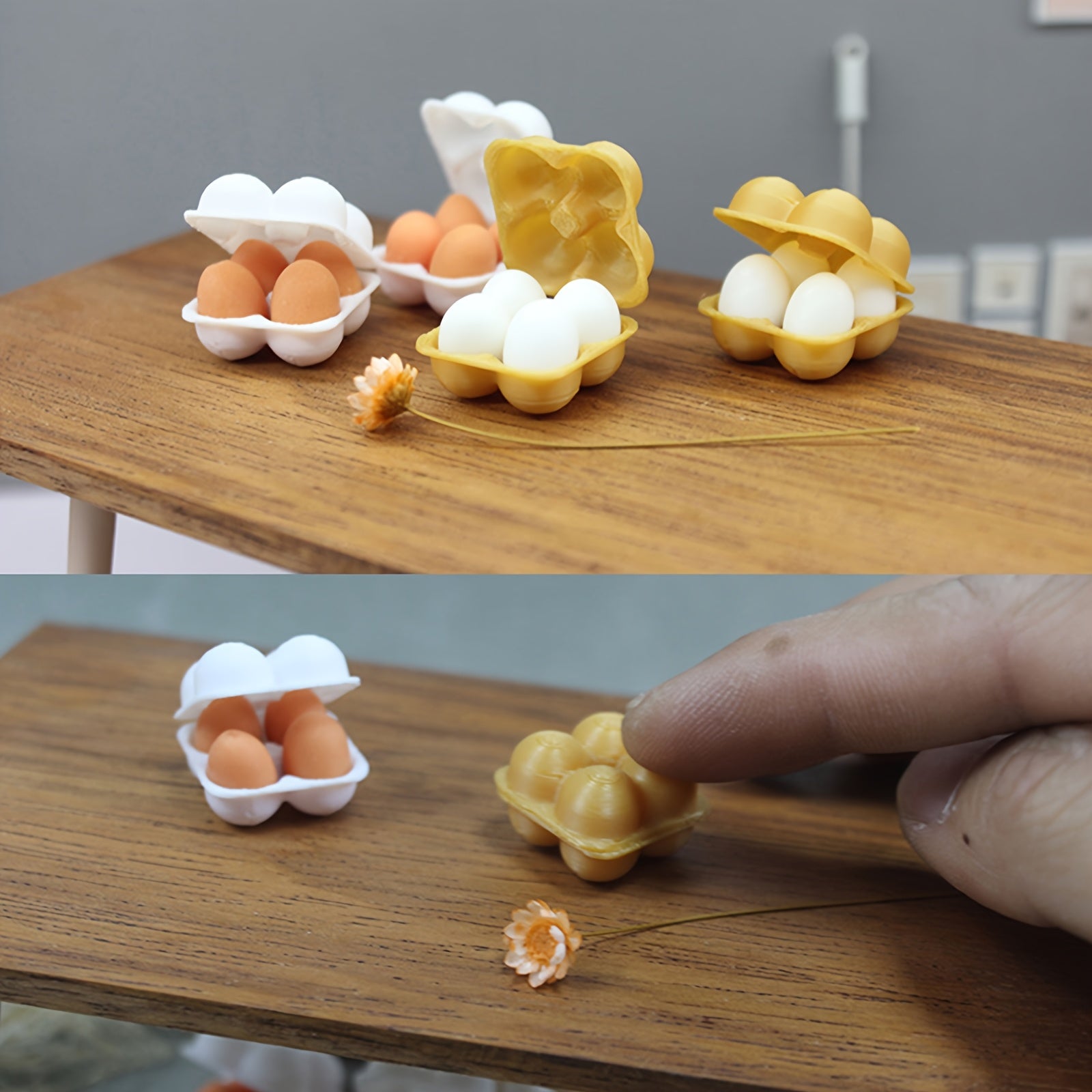 1:12 Mini Dollhouse Egg Rack with Eggs