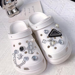 13pcs Shoe Decorations Bear Diamond Triangle Pearl for Kids