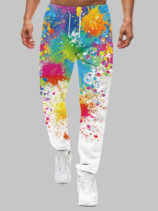 Men's Tie Dye Drawstring Sweatpants Straight Leg Loose Fit Joggers