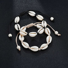 Shell Beads Bracelet Boho Style Adjustable Braided Summer Beach Jewelry