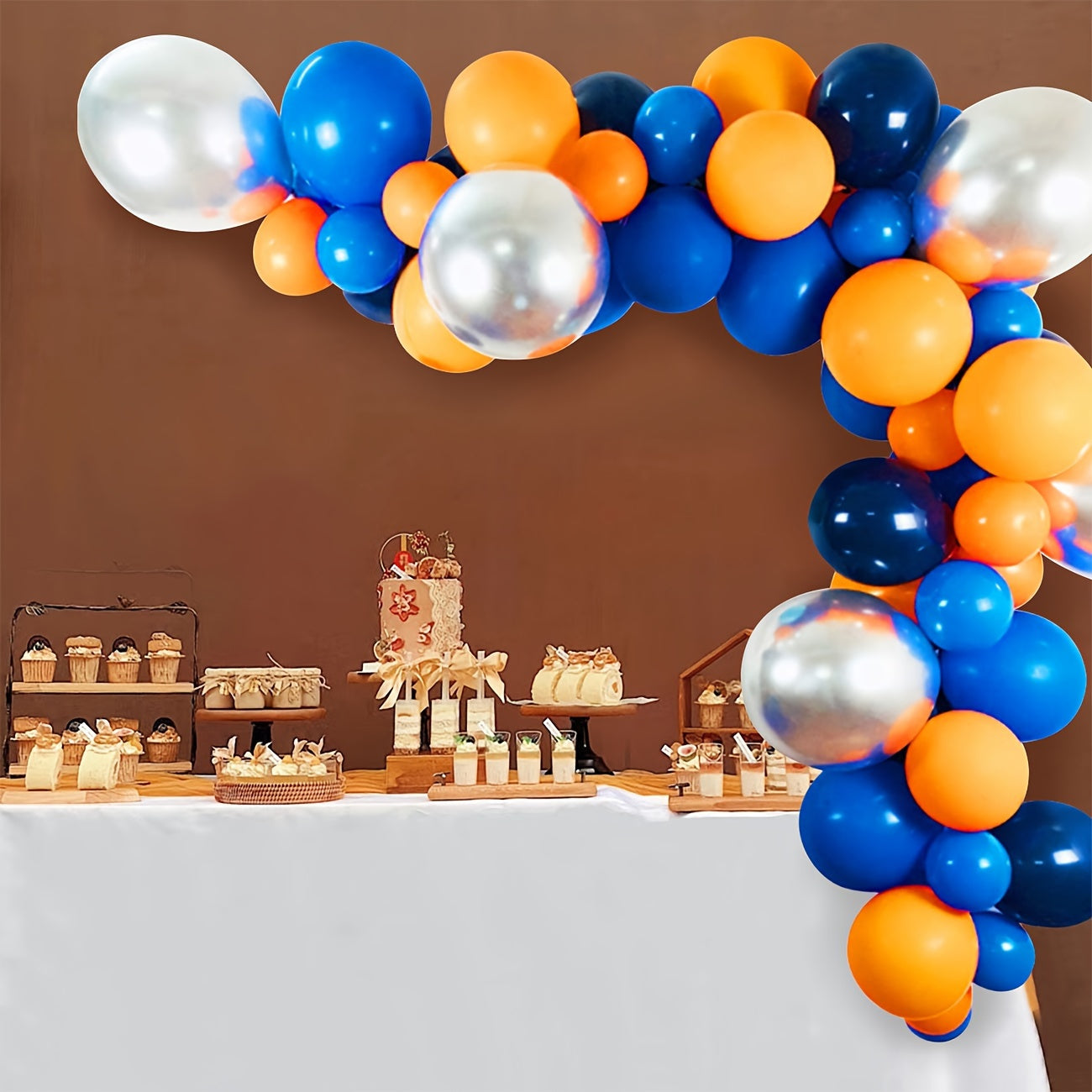 Orange & Basketball Arch Wreath Set - Space Themed Balloon Set