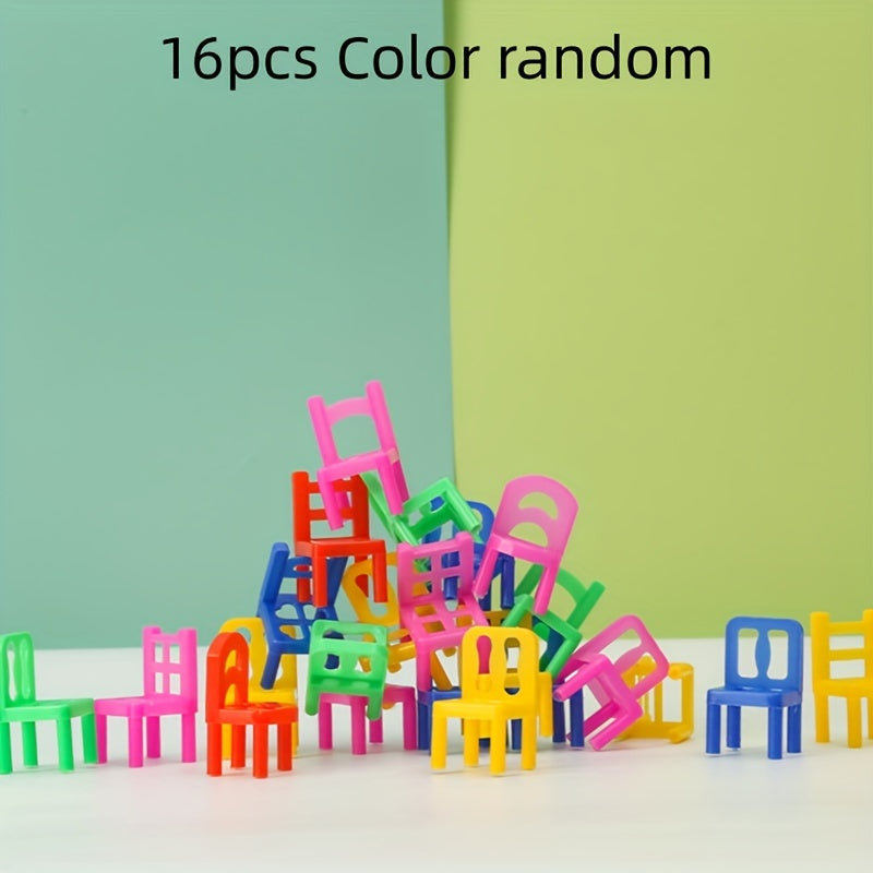 16pcs Chair Stacking Toys DIY Balance Chair Stools Stacking Toys