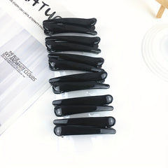 12PCS Classic Glossy Hair Clip Duck Billed Clip Solid Hair Accessories Female