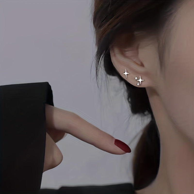 Star Shape Stud Earrings Copper Ear Jewelry For Women