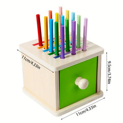 Wooden Drawer Classification Box Shape Recognition Coin Toy