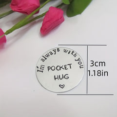 Stainless Steel Pocket Hug Token Engraved Love Gift for Him