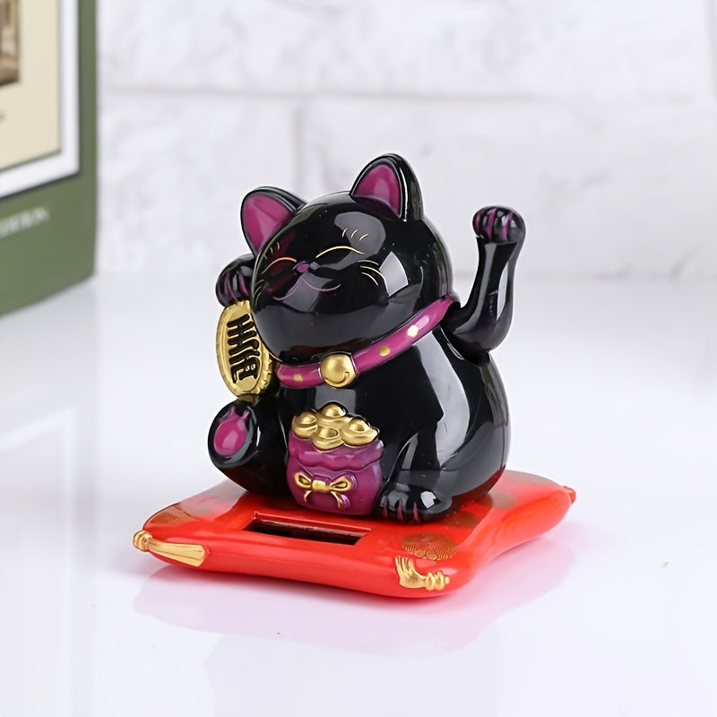 Solar Powered Cat Ornaments for Home and Car Decor