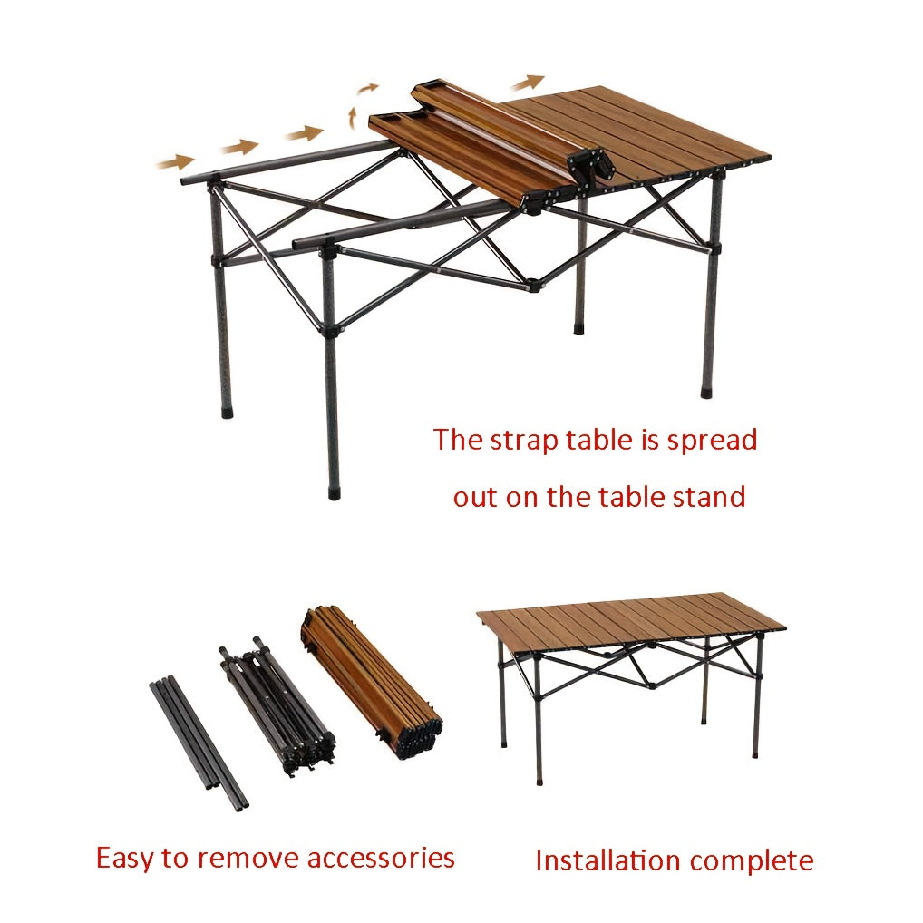 Outdoor Folding Table Portable Roll up Table For Picnic BBQ