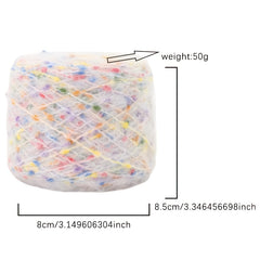 Rainbow Sugar Bean Mohair Yarn Ball Medium Thick Soft Warm Wool Yarn