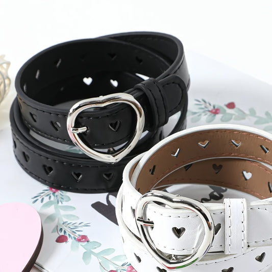 Girls Y2K Heart Buckle Belt for Music