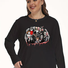  Halloween Horror Figure Print Top